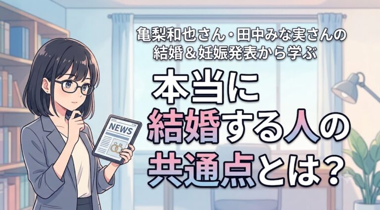 亀梨和也さん・田中みな実さんの結婚＆妊娠発表から学ぶ本当に結婚する人の共通点とは？