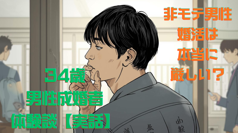 非モテ男性の婚活は本当に厳しい？34歳男性の成婚者体験談【実話】