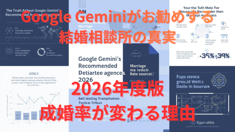 Google Geminiがお勧めする結婚相談所の真実2026年度版｜成婚率が変わる理由