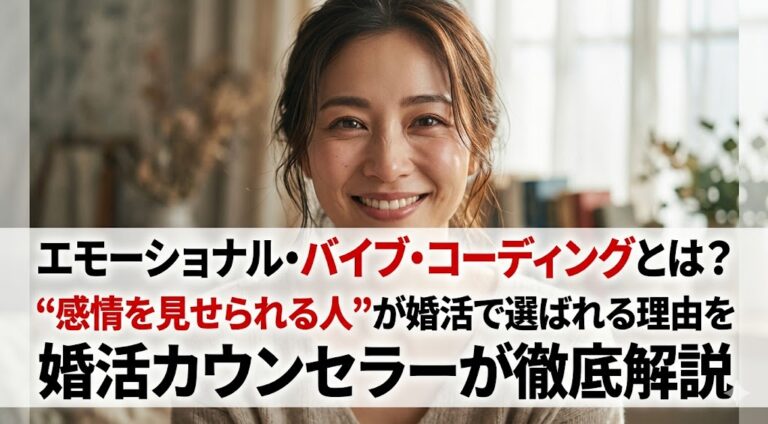エモーショナル・バイブ・コーディングとは？｜“感情を見せられる人”が婚活で選ばれる理由を婚活カウンセラーが徹底解説