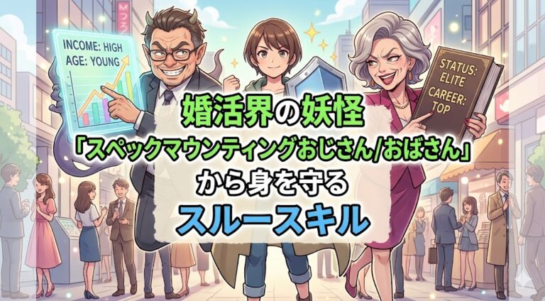 婚活界の妖怪「スペックマウンティングおじさん/おばさん」から身を守るスルースキル