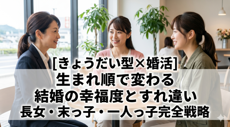 【きょうだい型×婚活】生まれ順で変わる結婚の幸福度とすれ違いの法則｜長女・末っ子・一人っ子のための完全戦略