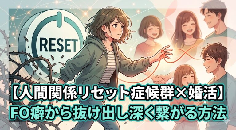 【人間関係リセット症候群×婚活】FO癖から抜け出し深く繋がる方法