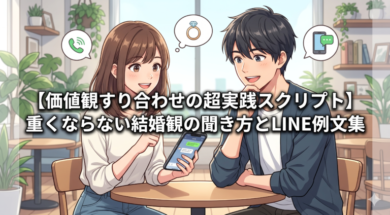 【価値観すり合わせの超実践スクリプト】重くならない結婚観の聞き方とLINE例文集