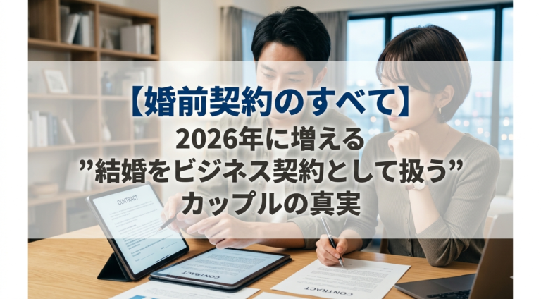 【婚前契約のすべて】2026年に増える”結婚をビジネス契約として扱う”カップルの真実