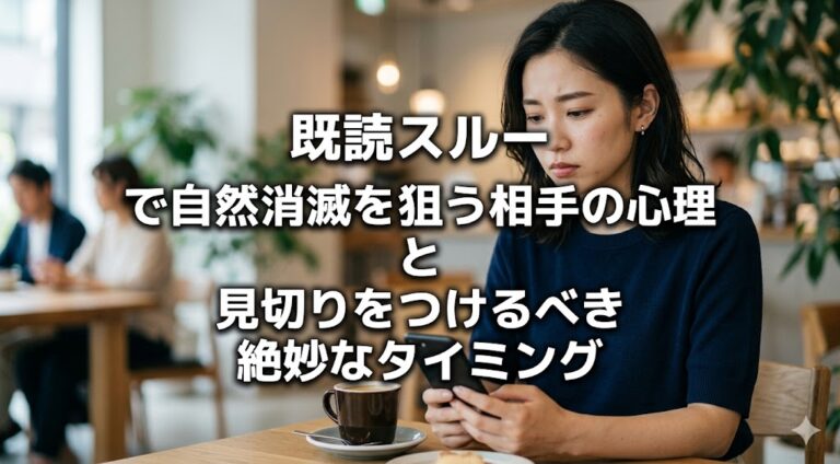 「既読スルー」で自然消滅を狙う相手の心理と、見切りをつけるべき絶妙なタイミング