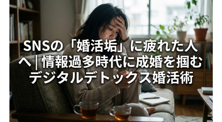SNSの「婚活垢」に疲れた人へ｜情報過多時代に成婚を掴むデジタルデトックス婚活術