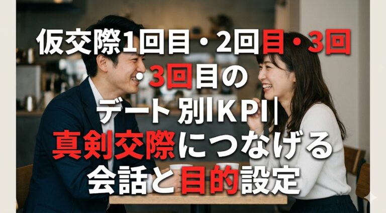 仮交際1回目・2回目・3回目のデート別KPI｜真剣交際につなげる会話と目的設定