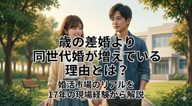 歳の差婚より同世代婚が増えている理由とは？婚活市場のリアルを17年の現場経験から解説