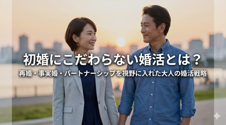 初婚にこだわらない婚活とは？再婚・事実婚・パートナーシップを視野に入れた大人の婚活戦略