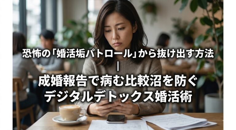 恐怖の「婚活垢パトロール」から抜け出す方法｜成婚報告で病む比較沼を防ぐデジタルデトックス婚活術