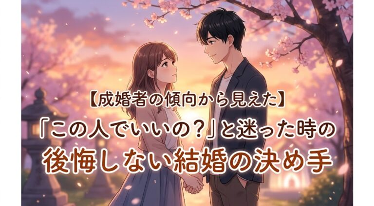 【成婚者の傾向から見えた】「この人でいいの？」と迷った時の後悔しない結婚の決め手