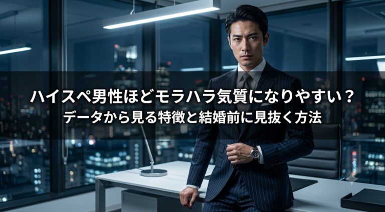 ハイスペ男性ほどモラハラ気質になりやすい？データから見る特徴と結婚前に見抜く方法