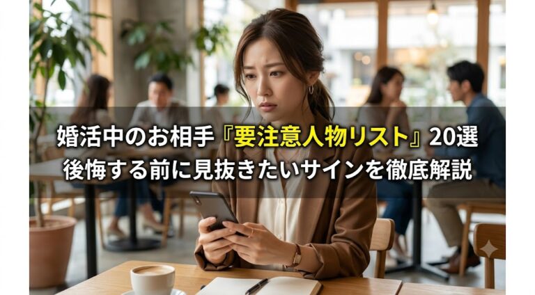 婚活中のお相手「要注意人物リスト」20選後悔する前に見抜きたいサインを徹底解説