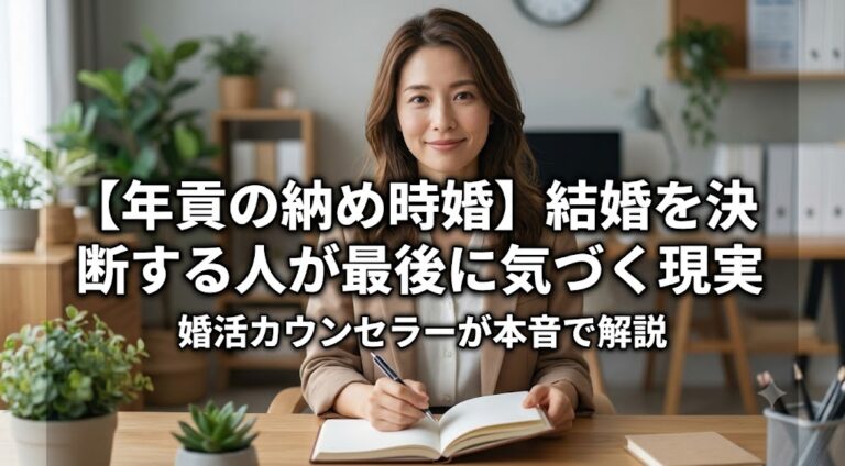 【年貢の納め時婚】結婚を決断する人が最後に気づく現実｜婚活カウンセラーが本音で解説