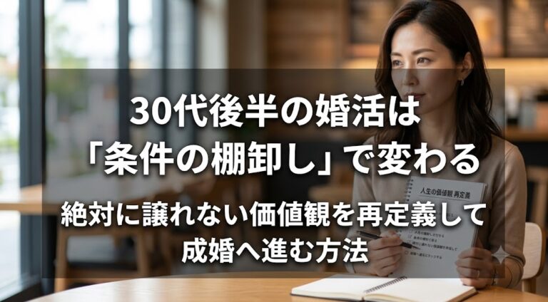 30代後半の婚活は「条件の棚卸し」で変わる｜絶対に譲れない価値観を再定義して成婚へ進む方法