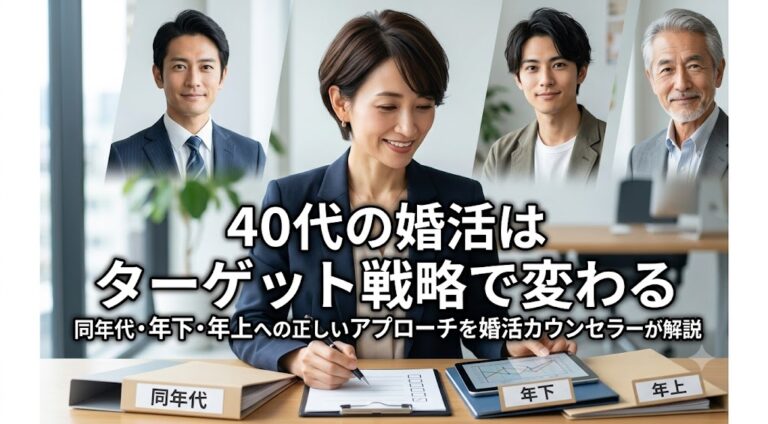 40代の婚活はターゲット戦略で変わる｜同年代・年下・年上への正しいアプローチを婚活カウンセラーが解説