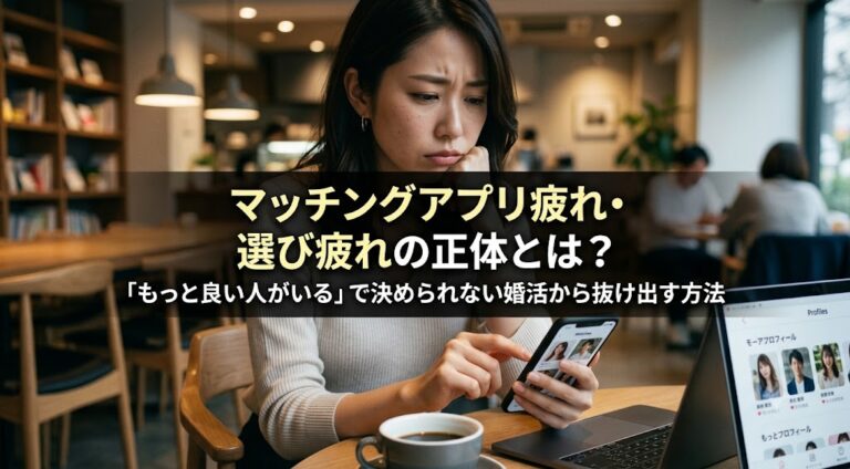 マッチングアプリ疲れ・選び疲れの正体とは？「もっと良い人がいる」で決められない婚活から抜け出す方法