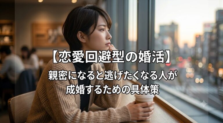 【恋愛回避型の婚活】親密になると逃げたくなる人が成婚するための具体策