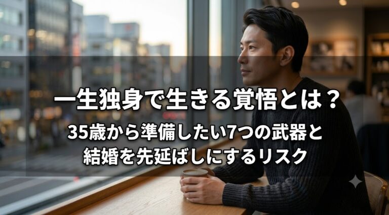 一生独身で生きる覚悟とは？35歳から準備したい7つの武器と結婚を先延ばしにするリスク
