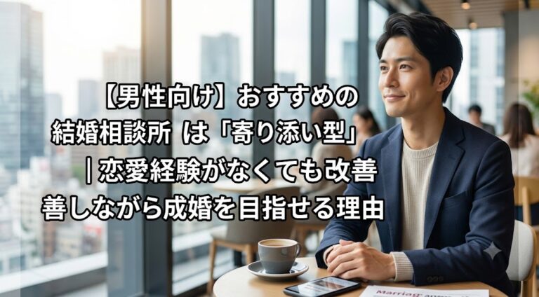 【男性向け】おすすめの結婚相談所は「寄り添い型」｜恋愛経験がなくても改善しながら成婚を目指せる理由