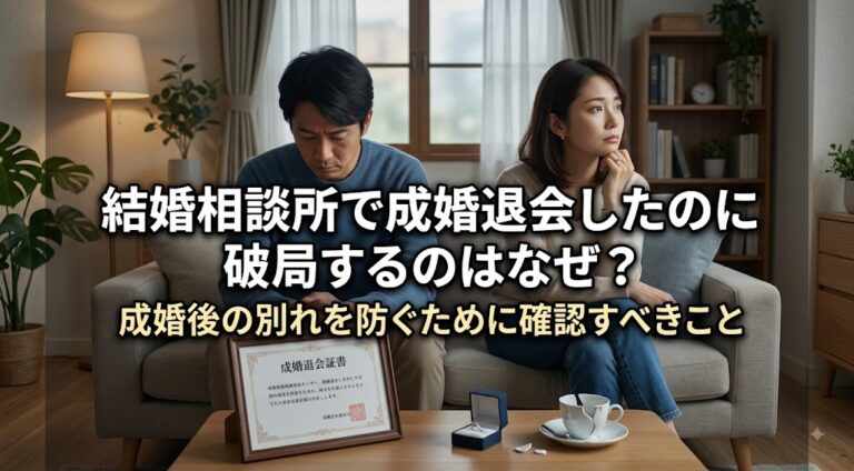 結婚相談所で成婚退会したのに破局するのはなぜ？成婚後の別れを防ぐために確認すべきこと