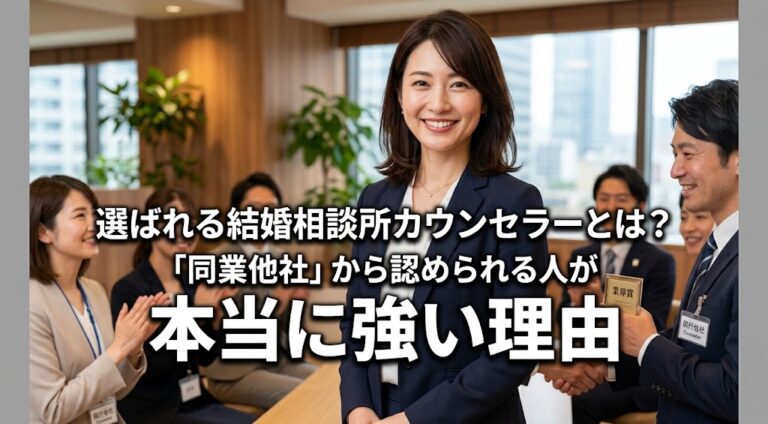 選ばれる結婚相談所カウンセラーとは？「同業他社」から認められる人が本当に強い理由