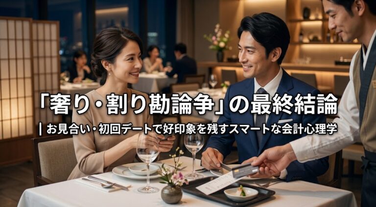 「奢り・割り勘論争」の最終結論｜お見合い・初回デートで好印象を残すスマートな会計心理学