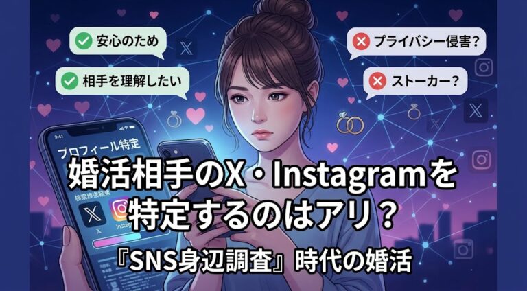 婚活相手のX・Instagramを特定するのはアリ？「SNS身辺調査」時代の婚活