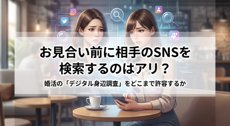 お見合い前に相手のSNSを検索するのはアリ？婚活の「デジタル身辺調査」をどこまで許容するか