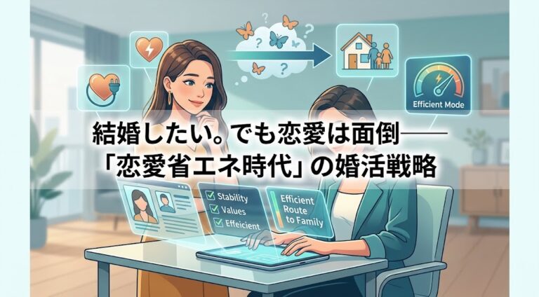 結婚したい。でも恋愛は面倒——「恋愛省エネ時代」の婚活戦略