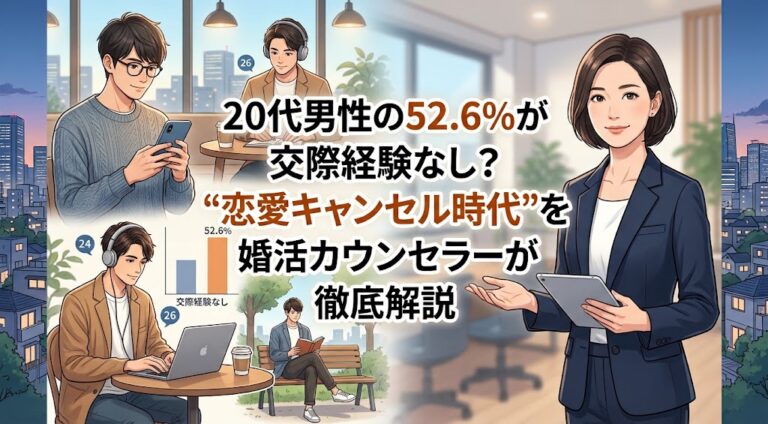 20代男性の52.6％が交際経験なし？“恋愛キャンセル時代”を婚活カウンセラーが徹底解説