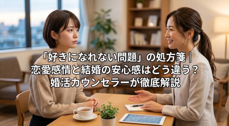 「好きになれない問題」の処方箋｜恋愛感情と結婚の安心感はどう違う？婚活カウンセラーが徹底解説
