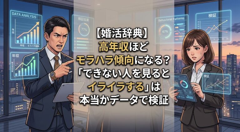 【婚活辞典】高年収ほどモラハラ傾向になる？「できない人を見るとイライラする」は本当かデータで検証