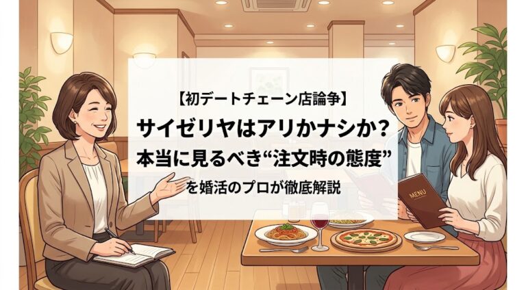 【初デートチェーン店論争】サイゼリヤはアリかナシか？本当に見るべき“注文時の態度”を婚活のプロが徹底解説