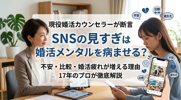 現役婚活カウンセラーが断言｜SNSの見すぎは婚活メンタルを病ませる？不安・比較・婚活疲れが増える理由