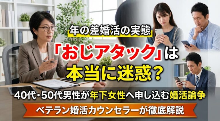 「おじアタック」は本当に迷惑？40代・50代男性が年下女性へ申し込む婚活論争をベテラン婚活カウンセラーが徹底解説